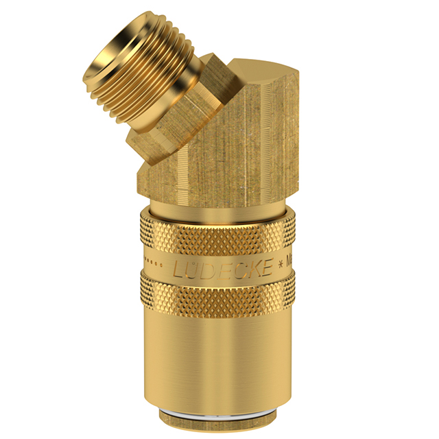 TEMPERIER-KUPPLUNG MIT VENTIL G 3/8" AG,MS58,DN9,45° TEMPERIER-KUPPLUNG MIT VENTIL G 3/8" AG,MS58,DN9,45°